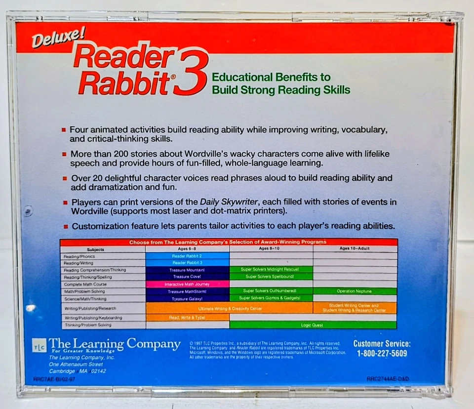 Vintage Reader Rabbit 3 Deluxe Ages 6-9 1996 The Learning Company NICE ! - Изображение 2 из 4
