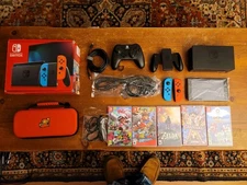 Nintendo Switch Console lot with games, controller and case Tested Mario, Zelda+