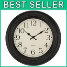 Large Vintage Retro Wall Clock 18 Inch - Silent Non Ticking