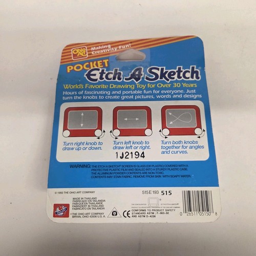 Vintage 1993 Ohio Art Pocket Etch A Sketch, Educational, Artistic, New Sealed - Picture 2 of 5