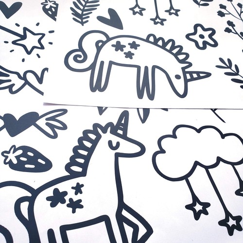 Unicorns and Rainbows Wall Decals Peel and Stick for Kids, Baby Bedroom Nurse... - Picture 6 of 9