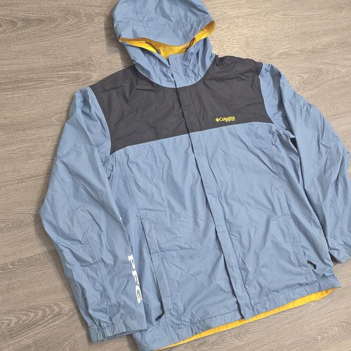 Columbia PFG Omni Tech Storm Jacket Packable Blue Rain Windbreaker Men's Large - Picture 5 of 20