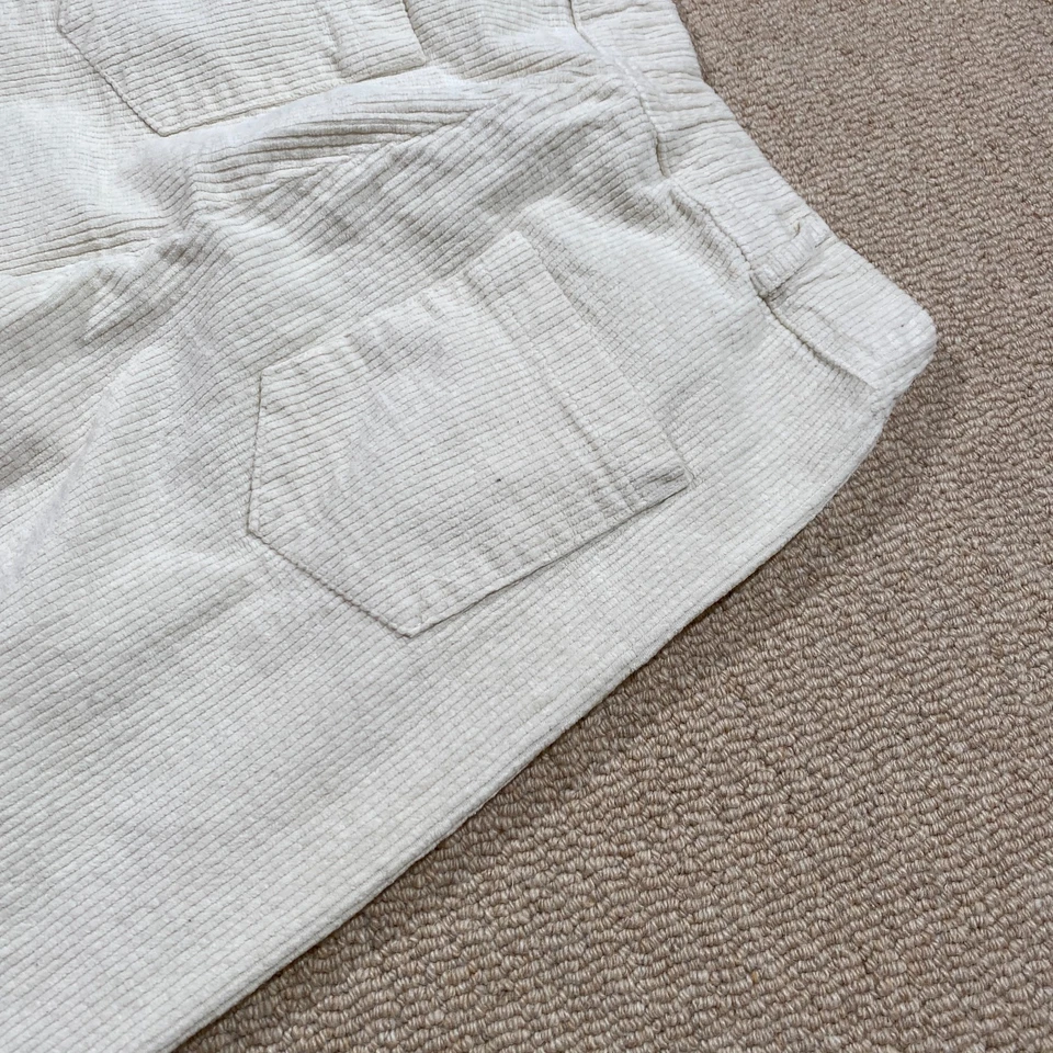 Pantalones de pana vintage para mujer talla 8 Reino Unido pequeños blancos cordón jumbo campana de pierna ancha Foto 2 de 4