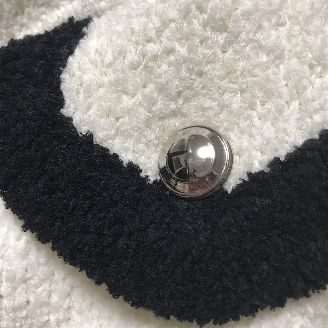 GUCCI giacca maglia M bianco e nero bottoni argento dal Giappone