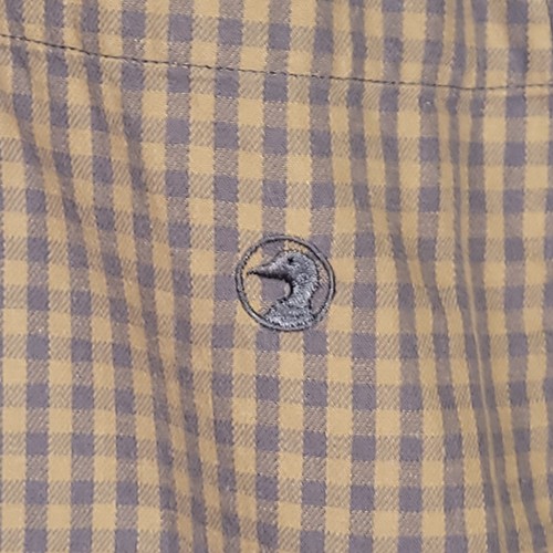 Duck Head Button Down Shirt Men's L Beige & Blue Check Long Sleeve 100% Cotton - Picture 5 of 8