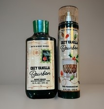Bath  Body Works COZY VANILLA BOURBON Fine Fragrance Mist and Body Wash 2 pc