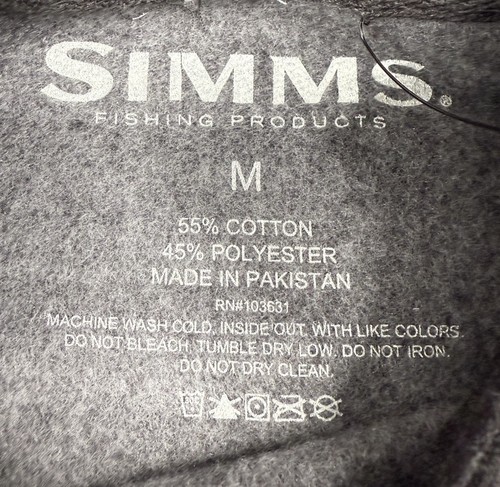 Simms Fly Fishing Hoodie Rods And Stripes Charcoal Gray Trout Patriotic M NWT - Picture 8 of 9