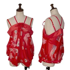 MARITHE + FRANCOIS GIRBAUD Poly Printed Lace-up Camisole Size M(K-146802)