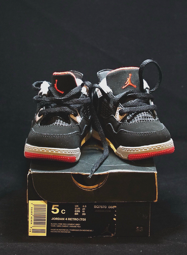 Nike Air Jordan 4 Retro Bred Toddler Sz 5C Sneakers