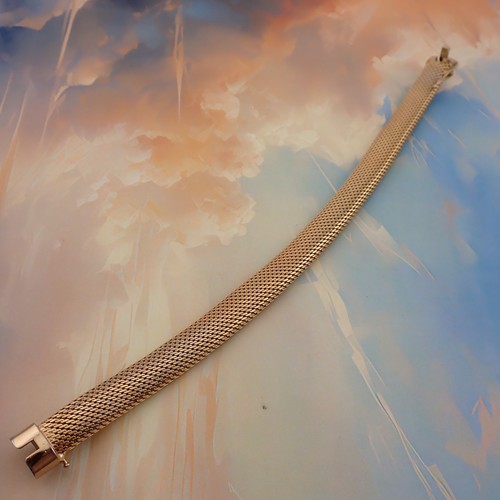 Bracciale vintage 1959 Grosse Christian Dior maglia tono oro 7 1/2" avvolgente - Foto 2 di 7