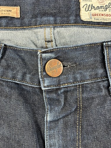 Wrangler Jeans Men's W36 L34 (Fits like L28") Hemmed Blue Indigo Hemmed Selvedge - Picture 11 of 22