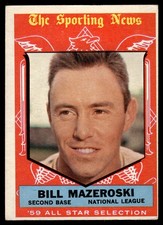 1959 Topps Bill Mazeroski ALL STAR #555 HOF Pirates MID GRADE LOOKS NICE!