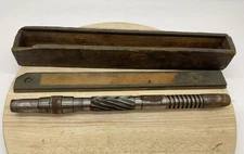 Vintage Adjustable Machine Reamer Metal Cutting Tool With Wood Storage Box