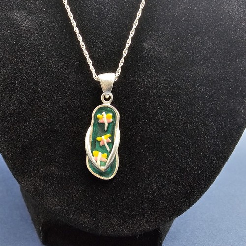 Sterling Silver Dragonfly Flip Flop 18" Necklace 5.26g - Picture 3 of 13