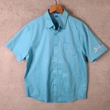 Captain Morgan Vita Coco Shirt Mens Large Blue Button Down Port Authority Beer