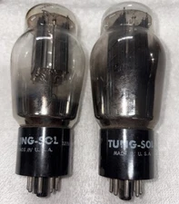Matched Pair Tungsol 6B4G Vacuum Tubes Amplitrex Tested Strong