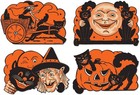 Beistle Halloween Cutouts 9" Black/Orange 