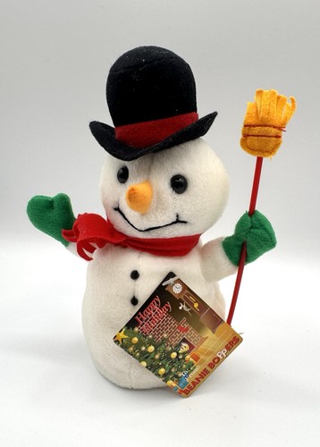 24K Beanie Boppers Blizzard Snowman Plush 7" 3903 Beanbag Stuffed Toy Christmas - Picture 12 of 12