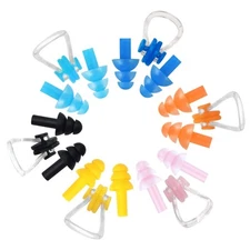 Silicone Swimming Earplugs Nose Clip Plugs Waterproof Surfing Bathe Sport Pro...