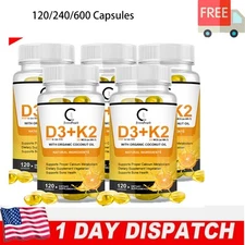Vitamin D3 5,000 Iu + K2 Mk7 200Mcg – Immune & Bone Support 120~600 Capsules