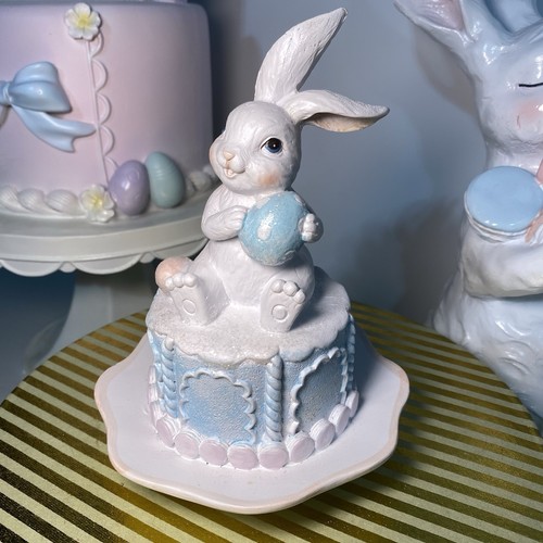 NWT Cupcakes and Cashmere Easter Spring Bunny sitting on cake table decor - Picture 9 of 9