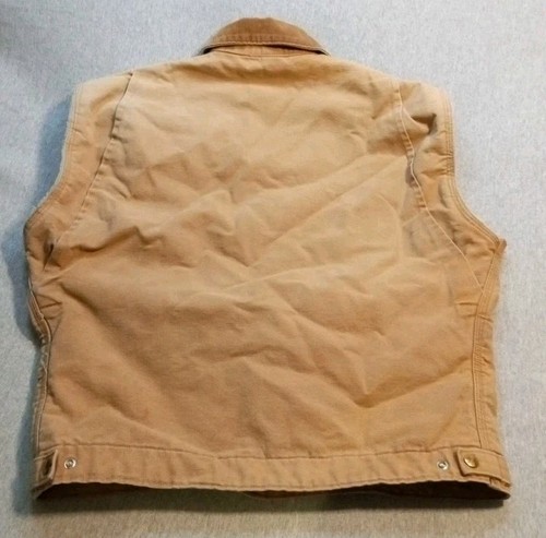 Vintage Carhartt Detroit Jacket Vest Large J97 Brown Blanket Lined Y2K - Picture 2 of 7
