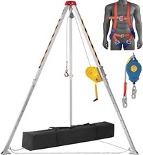 Confined Space Tripod Kit, 2600 lbs Winch, 8' Legs and 98' Cable
