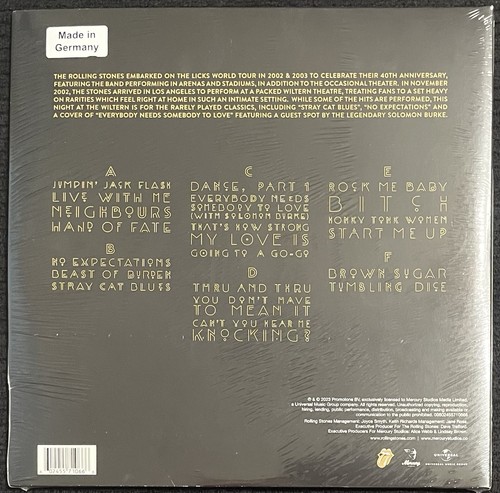 The Rolling Stones-Live At The Wiltern 3x Gold Vinyl LP - Picture 3 of 3