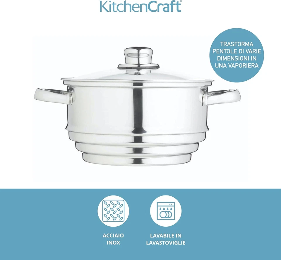 Kitchen Craft Clearview - Vaporiera Universale in Acciaio Inox - Immagine 3 di 4