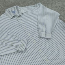 Jos A Bank Dress Shirt Mens 19 - 35 Regular Fit Button Up Striped Stays Cool