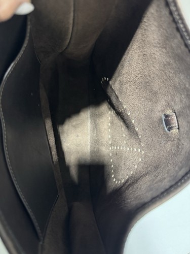 Hermes Evelyne PM Gulliver Leather Crossbody Bag Ebene Dark Brown Shoulder Strap - Picture 15 of 24