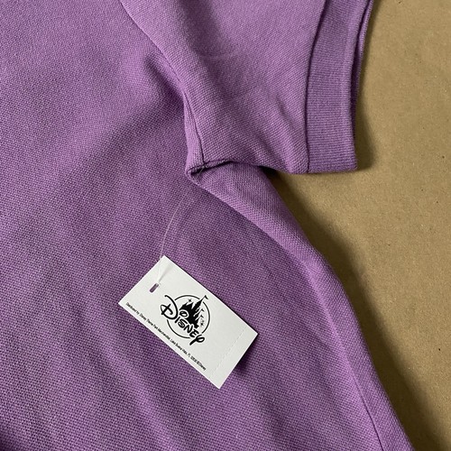 Disney M Medium Mickey Mouse Polo Shirt Purple Slim Fit Embroidered Casual Men - Picture 8 of 13