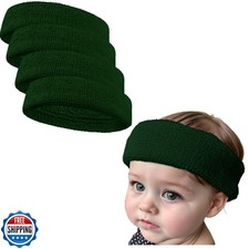 COUVER Baby Infant Dark Green Terry Solid Color Headband/Terry Cloth Head Ban