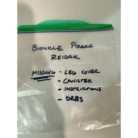 INCOMPLETE LEGO Bionicle Reidak Piraka 8900 Black Gold Missing Leg cover & zamor