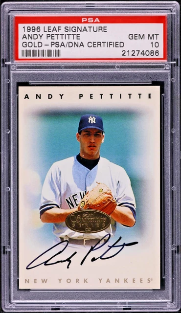 1996 Leaf Signature Gold Parallel Rookie Auto Andy Pettitte PSA 10 GEM MINT POP2