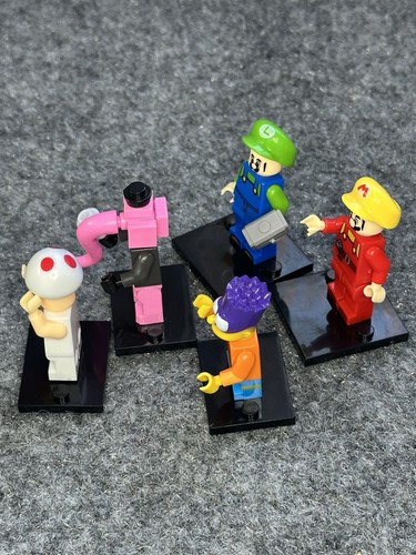 Lego Super Mario Brothers Mario Luigi Minifigure Set Of (5) BART Simpson Lot - Picture 3 of 4