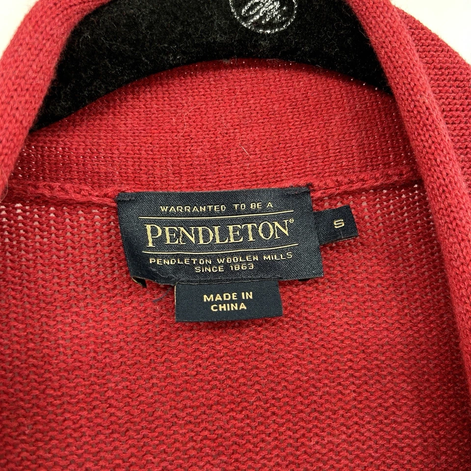 Cárdigan Azteca Pendleton Mujer Mezcla Lana Suéter Abierto Talla S Rojo Occidental Foto 4 de 4