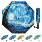 Starry Night Windproof Foldable Umbrella for Men and Women, Van Gogh Art Desi.
