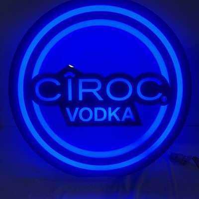 Ciroc Vodka groß blau Neon Effekt Schild Werbung Werbung freistehend