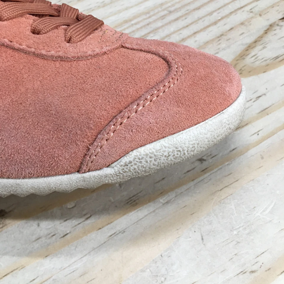 Gola Zapatos Mujer 7 Bala Perla Tenis Cuero Rosa Con Cordones Parte Superior Baja Comodidad Foto 3 de 4