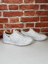 Asics Gel Lyte 5 V Trainers Men's Size UK 9.5 All White Leather Sneakers shoes