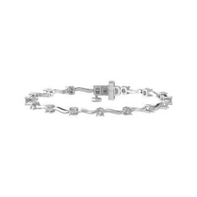 Sterling Silber Labor gezüchteter Diamant Station Armband 7'' Geschenk für Frauen