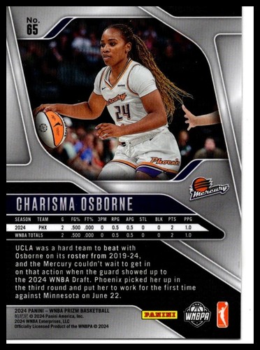 2024 Panini Prizm WNBA #65 Charisma Osborne - Picture 2 of 2