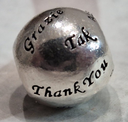 Authentic Pandora S925 ALE Sterling Silver Many Thanks Bead #791276 - Picture 6 of 6