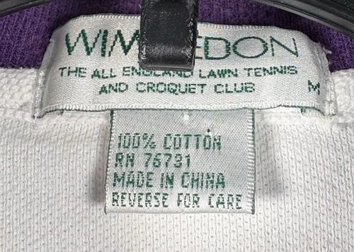 Wimbledon Tennis Jersey 1990 Vintage Special Edition Rare White Size Medium - Picture 3 of 5