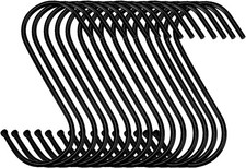 30 Pack Black S Hooks Steel Hanging Heavy Duty S Hanger Hook 