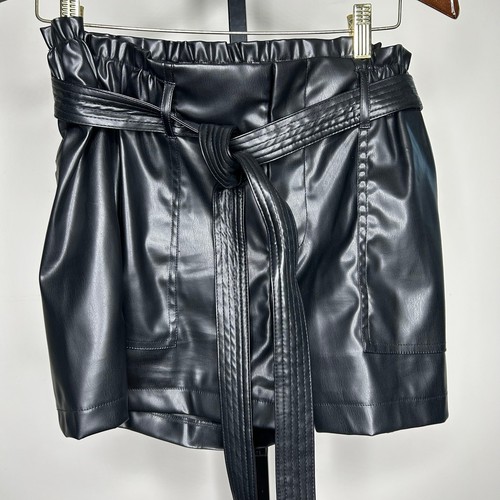 FashionNova faux leather shorts- XL high waisted, belted, elastic waist - Picture 5 of 5