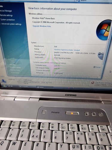 Compaq Presario C500 ICDuo T2250 1.73GHz Win Visa Working But Need Battery Read - Picture 6 of 20