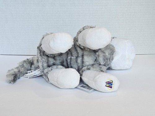 Ganz Webkinz Sterling Gray Stripe Cheeky Cat Plush With Code HM496 220991 - Picture 6 of 11