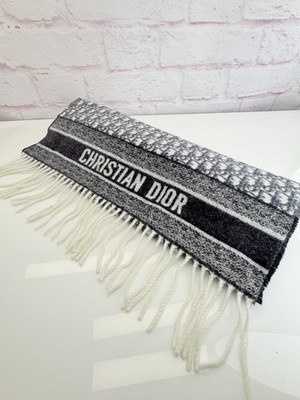Dior 100% Cashmere Oblique Fringe Scarf | eBay